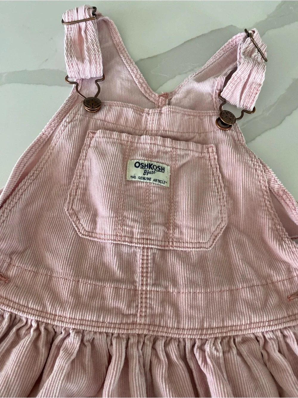 OshKosh B'gosh y2k Pink vestbak Corduroy Overall Jumper Dress Girls 5T